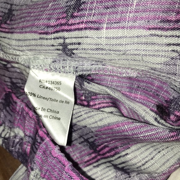 Sigrid Olsen 100% Cotton Linen Drawstring Purple Pants NWT - Picture 4 of 4